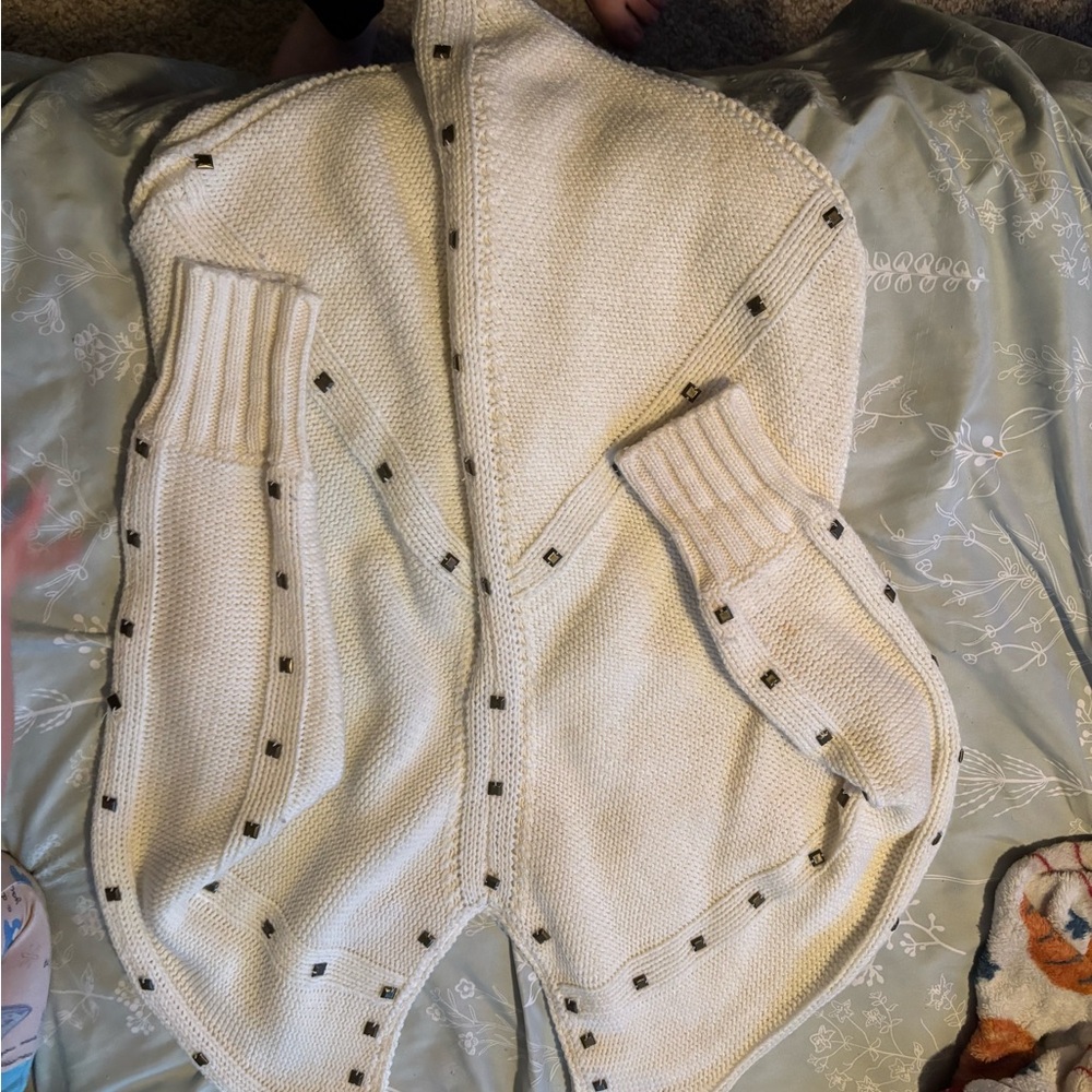 Source Unknown Cream Cardigan with Button Accents